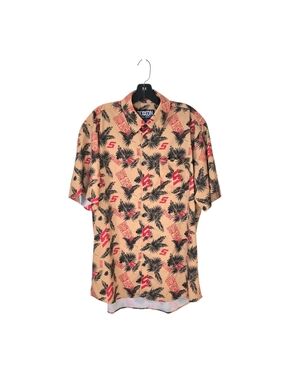 Dixxon Snap-on Tiki Hawaiian Short Sleeve Shirt Men's Large Short Sleeve